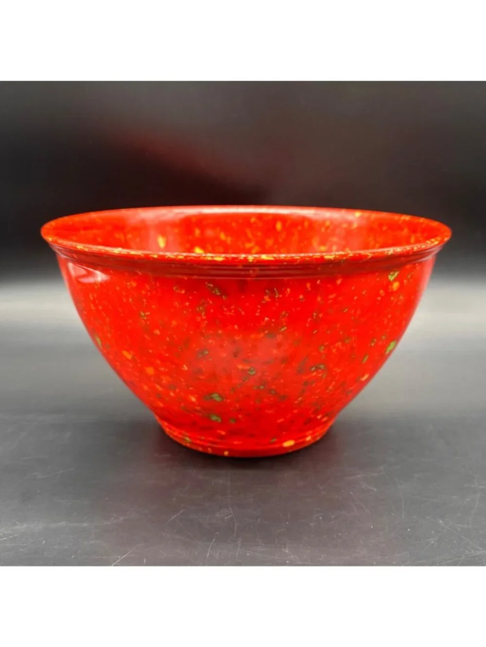 Rachael Ray Red Confetti Speckled Melamine Mixing Bowl Garbage Rubber Bottom 10”